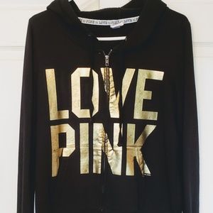 "Pink" zipper sweatshirt with hoodie